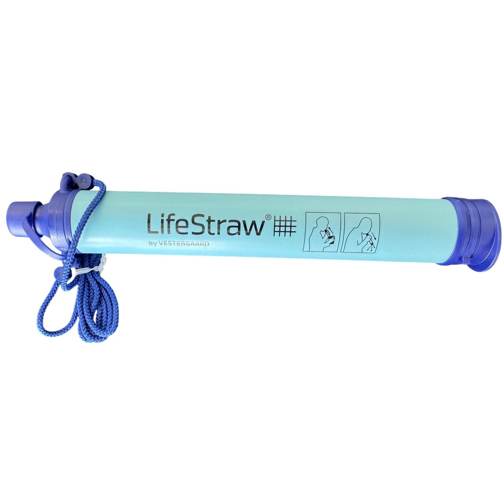 LifeStraw Personal Water Filter Blue Portable Survival Hiking Camping Gear